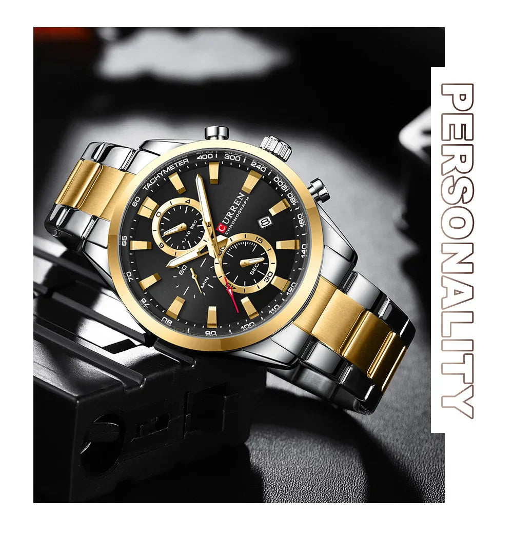 CURREN Stainless Steel Watch For Men With Box