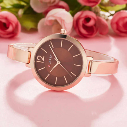 CURREN Original Brand Stainless Steel Wrist Watch For Woman With Brand (Box & Bag)-9012