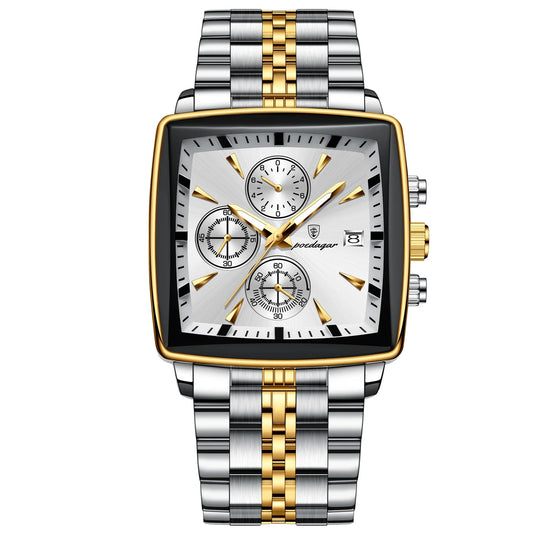 Poedagar 866 Fashion Square Stainless Steel Watch